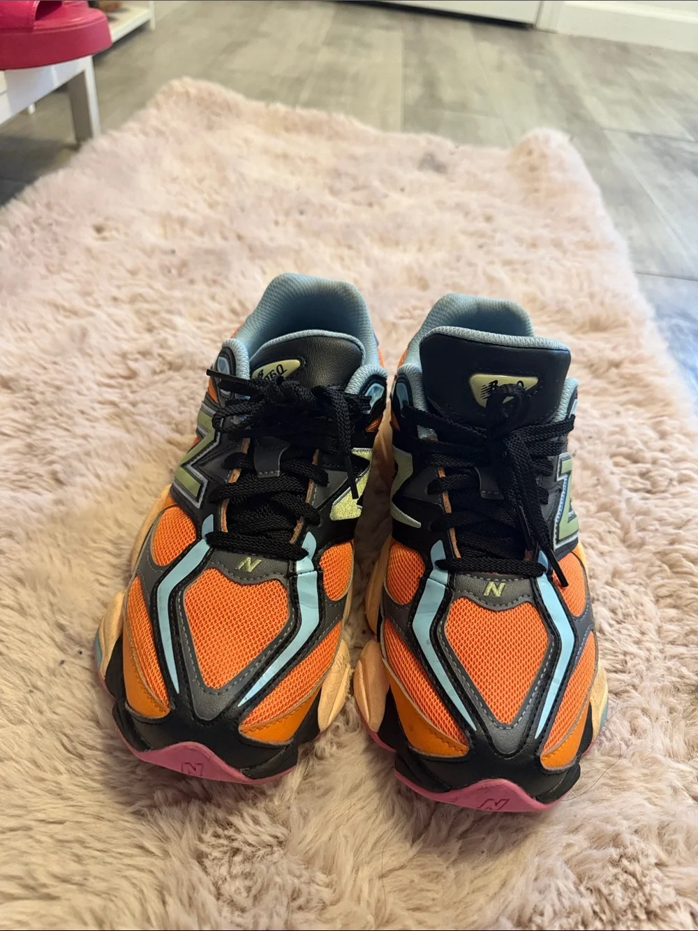 New Balance Men Orange, Blue and Gray Athletic Sneakers
